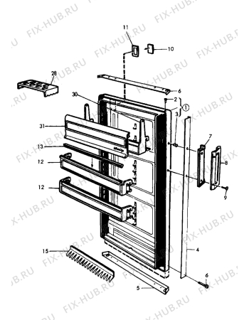 Взрыв-схема холодильника Electrolux RF928 - Схема узла Door 003